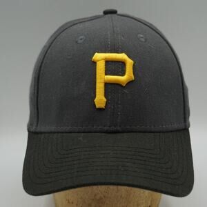 Pittsburgh Pirates Cap Hat New Era 39Thirty Stretch Fit Black P Yellow M/L MLB